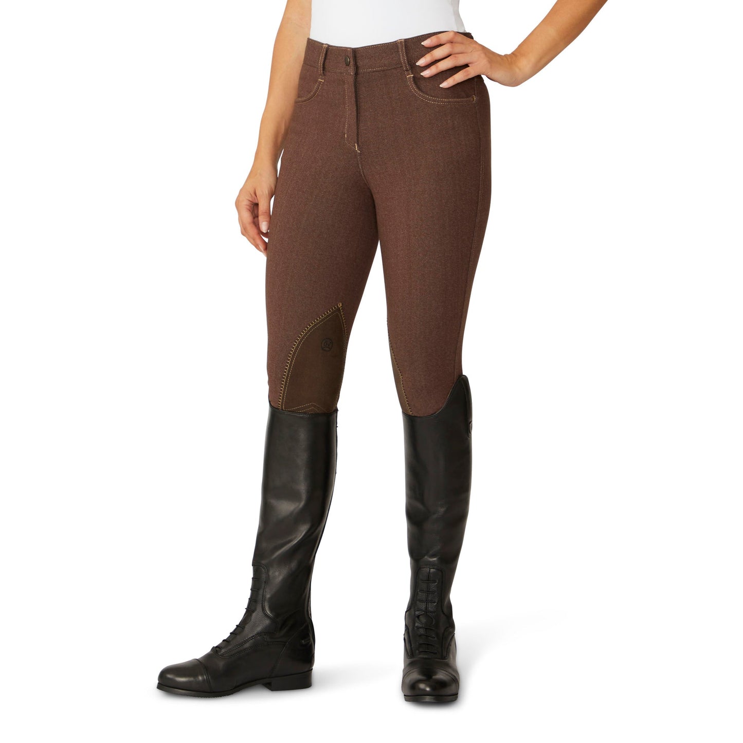 Women's SoftFlex Suede Knee Patch Breech - Neutral Beige