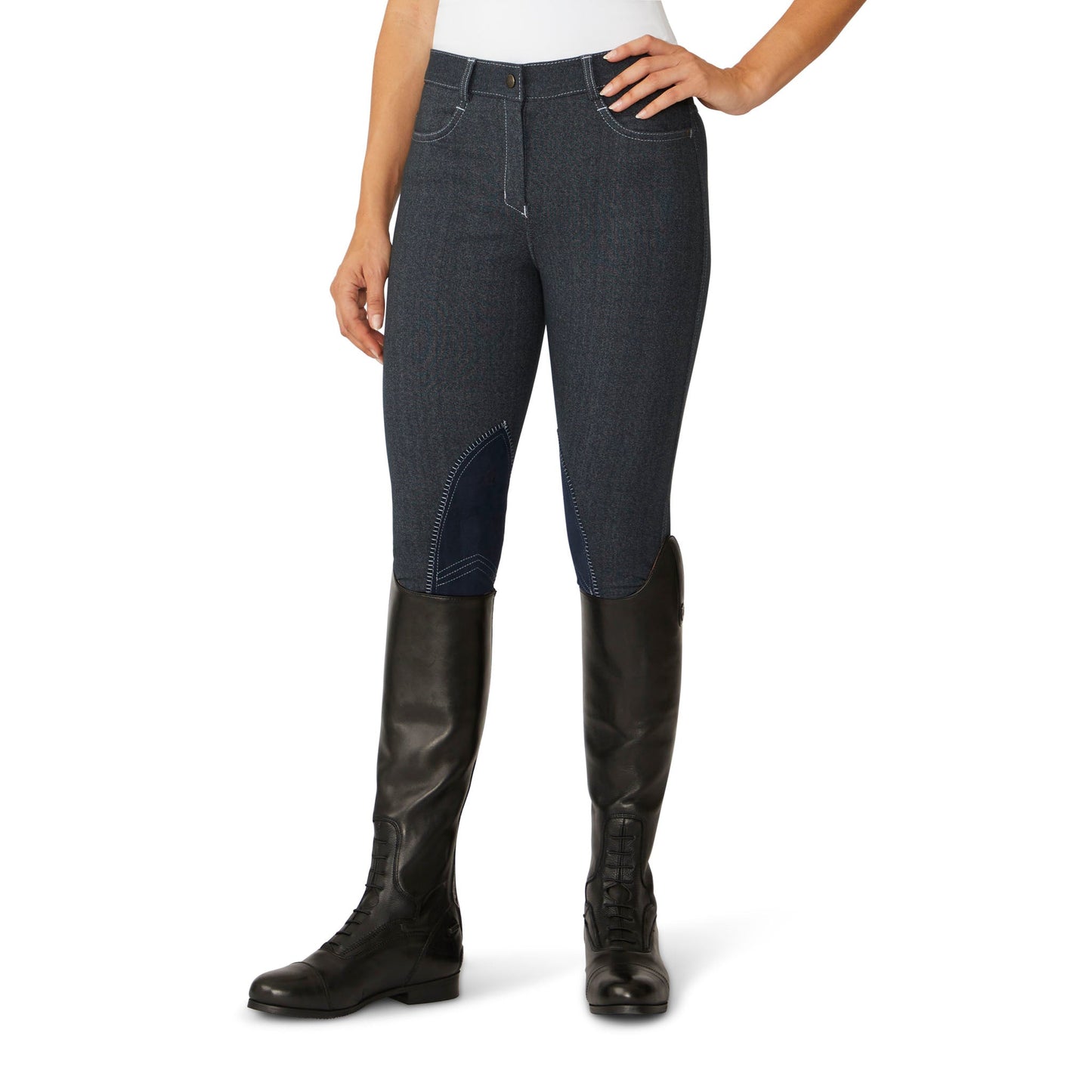 Women's SoftFlex Suede Knee Patch Breech - Indigo