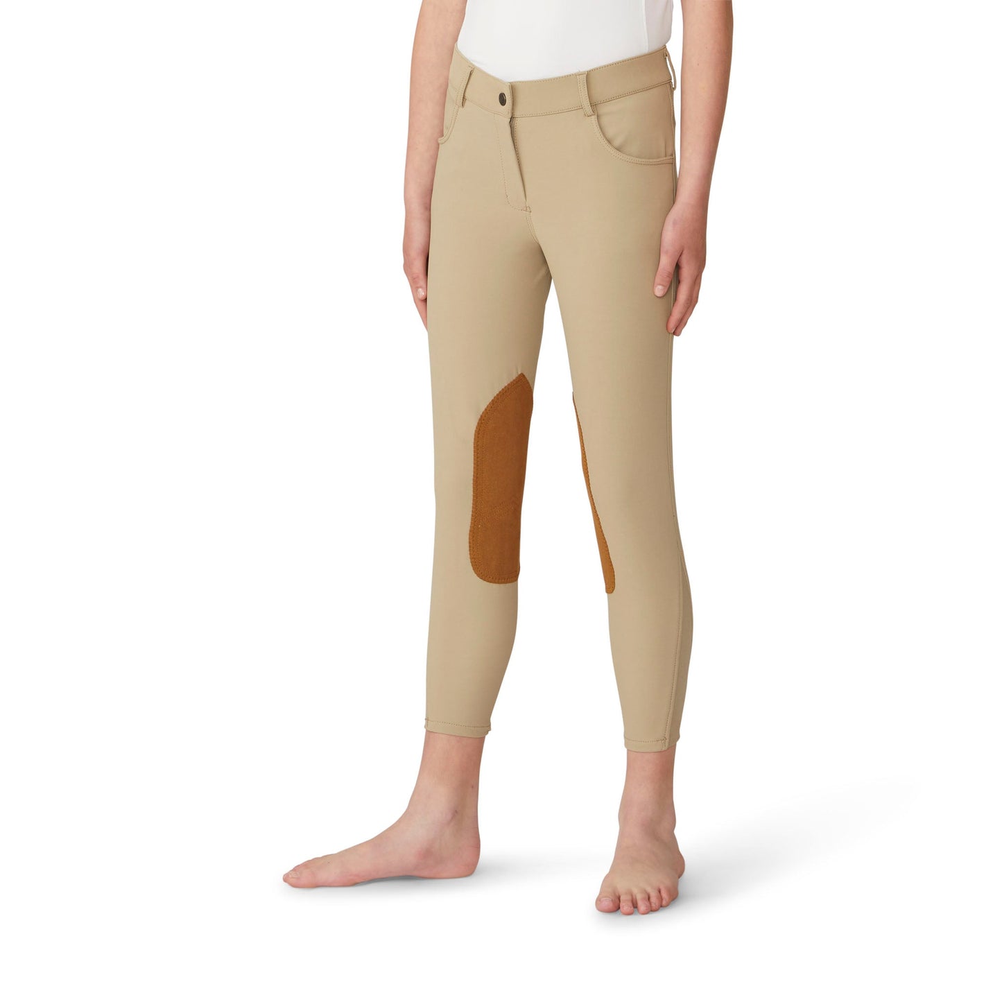 Girls' Bellissima Suede Knee Patch Breech - Classic Beige