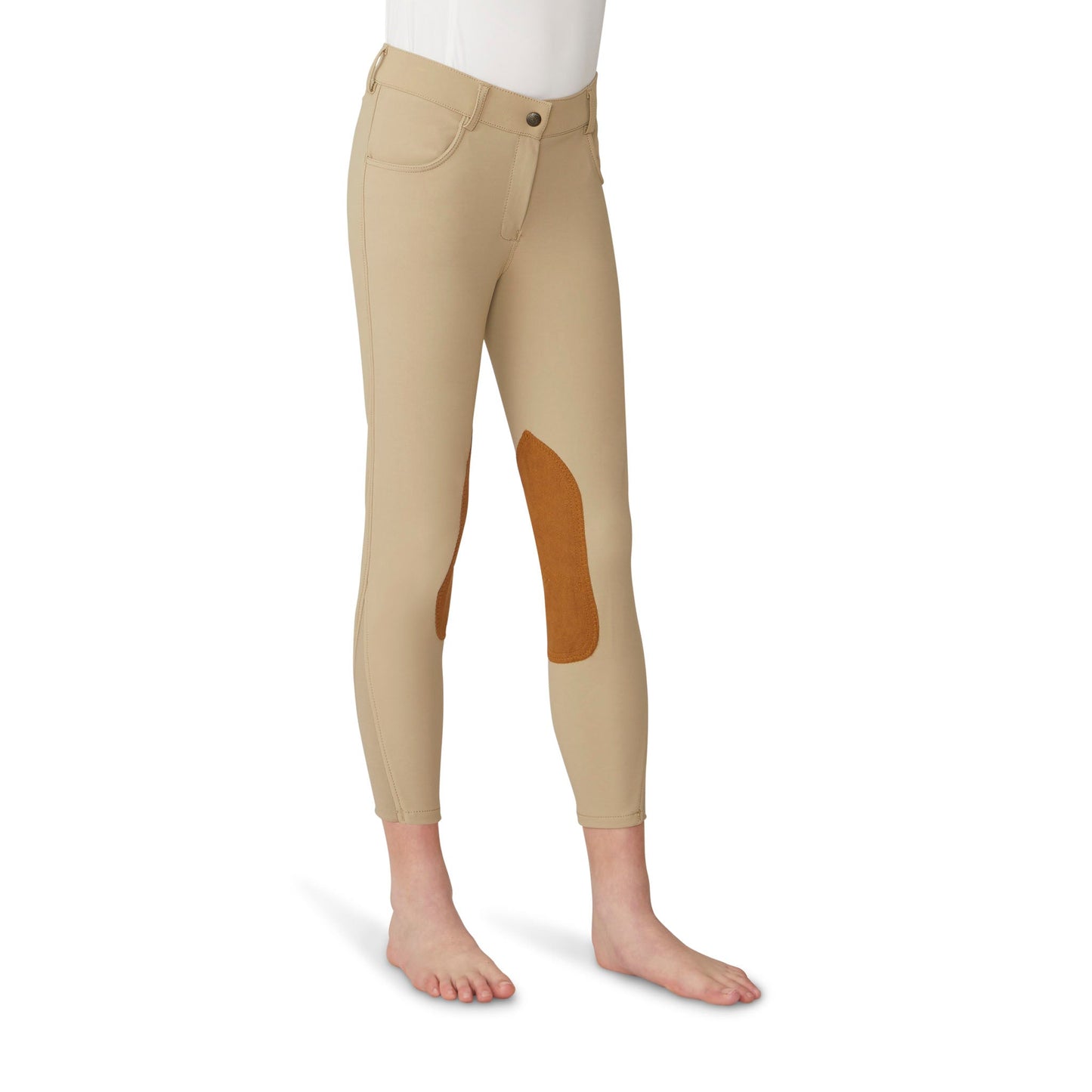 Girls' Bellissima Suede Knee Patch Breech - Classic Beige