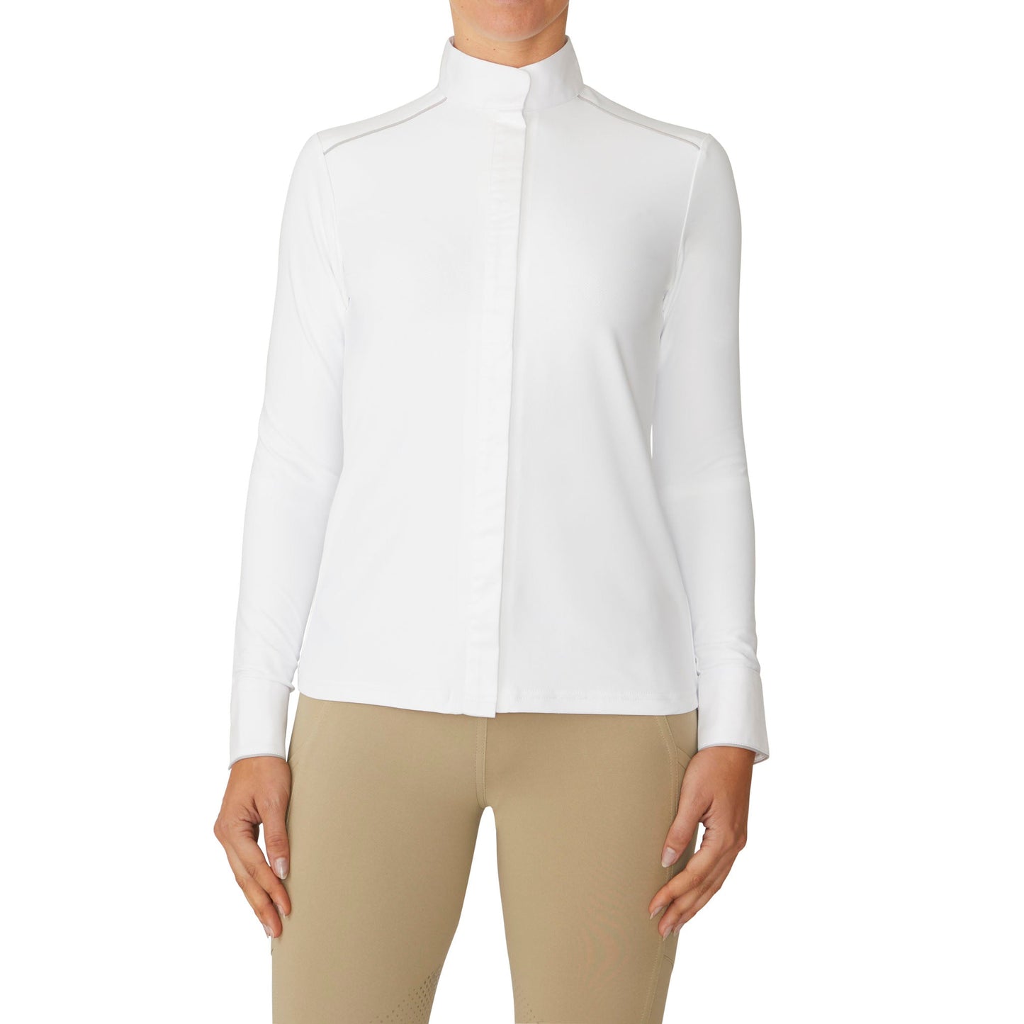 Women's Elegance Performance Show Shirt - White/Grey