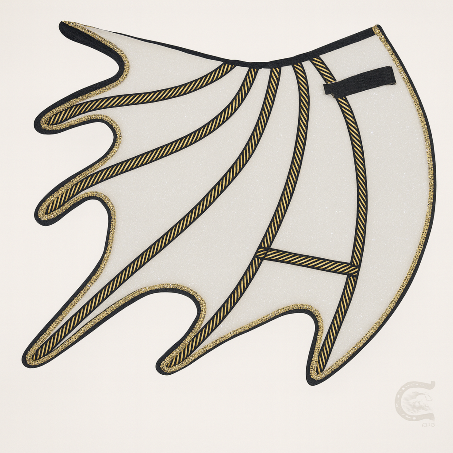 Sparkling White Dragon Saddle Pad, Ear Bonnet & Horse Boot Set