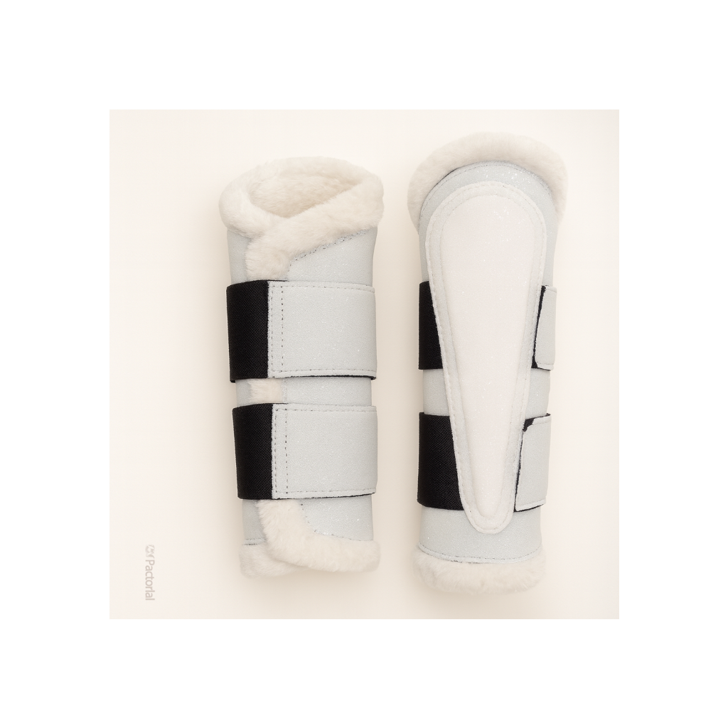 Sparkling White Dragon Saddle Pad, Ear Bonnet & Horse Boot Set