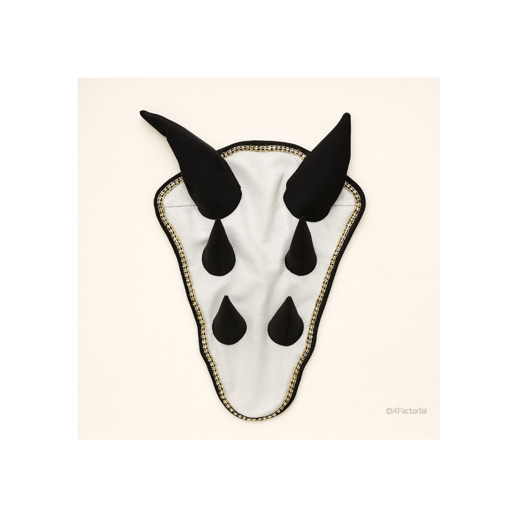 Sparkling White Dragon Saddle Pad, Ear Bonnet & Horse Boot Set