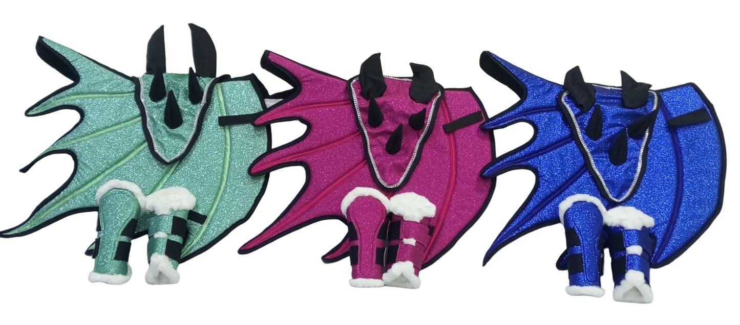 Dragon Saddle Pad Set of 3: Handmade Fantasy Equestrian Gear