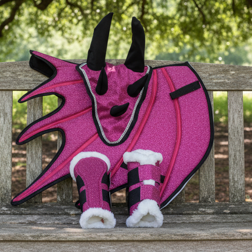 Dragon Saddle Pad Set of 3: Handmade Fantasy Equestrian Gear