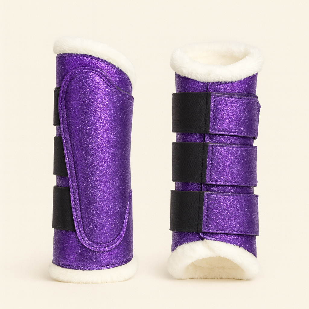 Purple Horse Dragon Saddle Pad, Ear Bonnet & Horse Boot Set